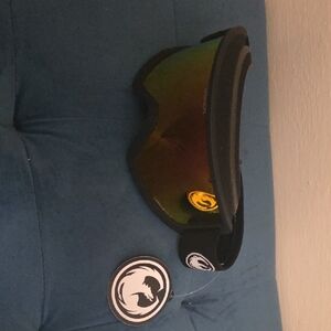 Dragon Ski Goggles with Black Frame and Rainbow Lens